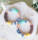 Lou & Co. Blue Beaded Circle Dangle Earrings
