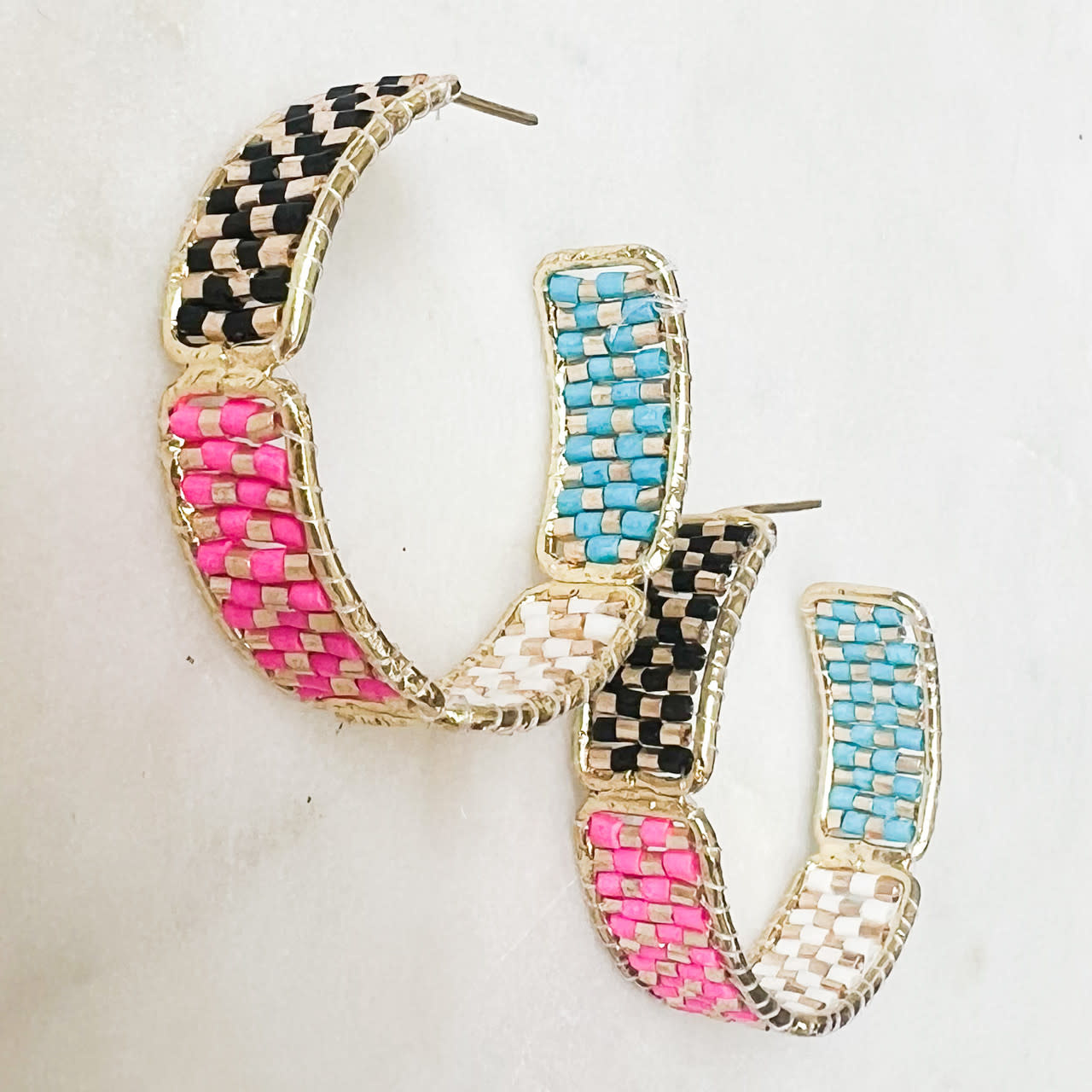 Lou & Co. Multi Beaded Hoop Earrings
