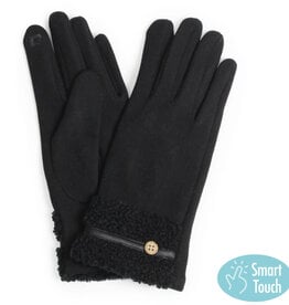 Lou & Co. Black Teddy Fur Cuff Gloves
