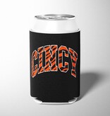 Barrel Down South Black Cincy Word Cincinnati Oh Bengal Stripe Can Cooler