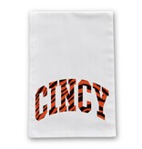 Barrel Down South Cincinnati Oh Bengal Stripe Cincy Word Tea Towel