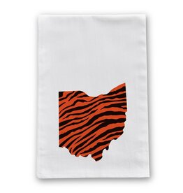 Barrel Down South Cincinnati Ohio Shape Bengal Stripe Tea Towel