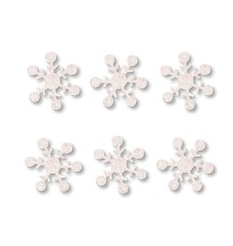 Roeda Studio Snowflake Magnets S/6 White Glitter