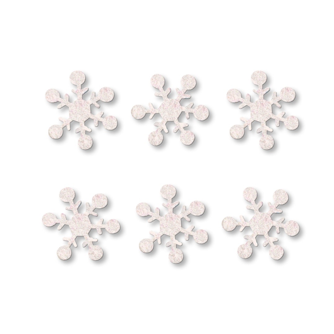 Roeda Studio Snowflake Magnets S/6 White Glitter