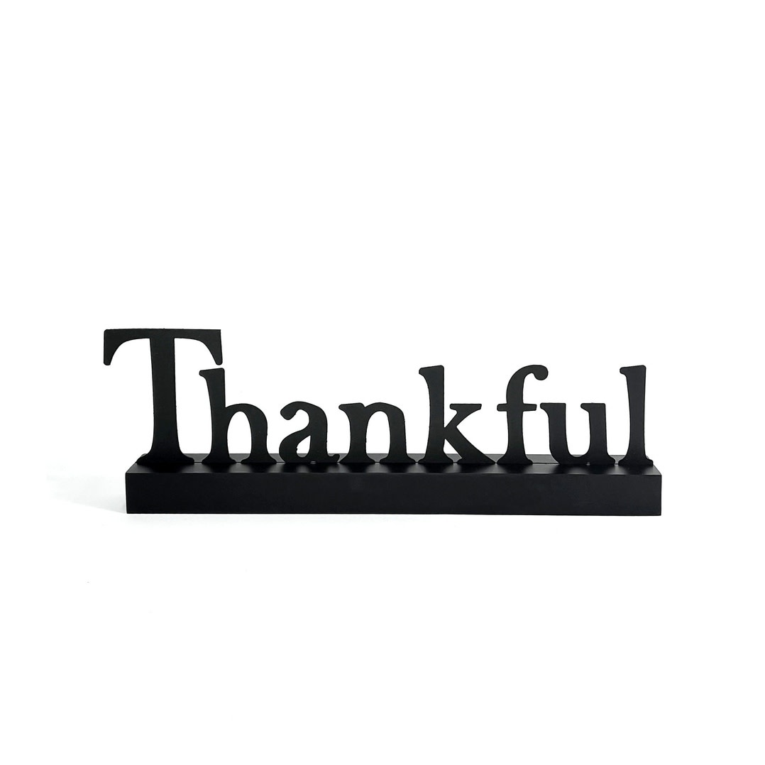 Roeda Studio Thankful Magnetic Word w/ Wood Base