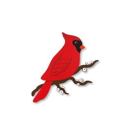Roeda Studio Cardinal On Berry Branch Magnet