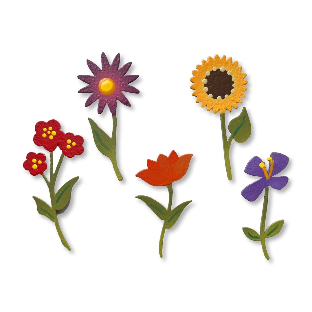 Roeda Studio Fall Rainbow Flower Stem Magnets S/5