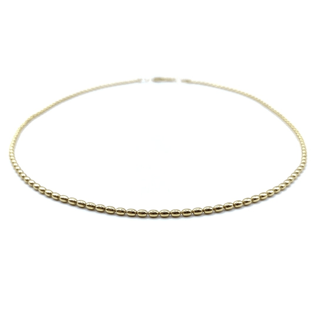Erin Gray 14k Gold Filled Oval Pattern Necklace 15"
