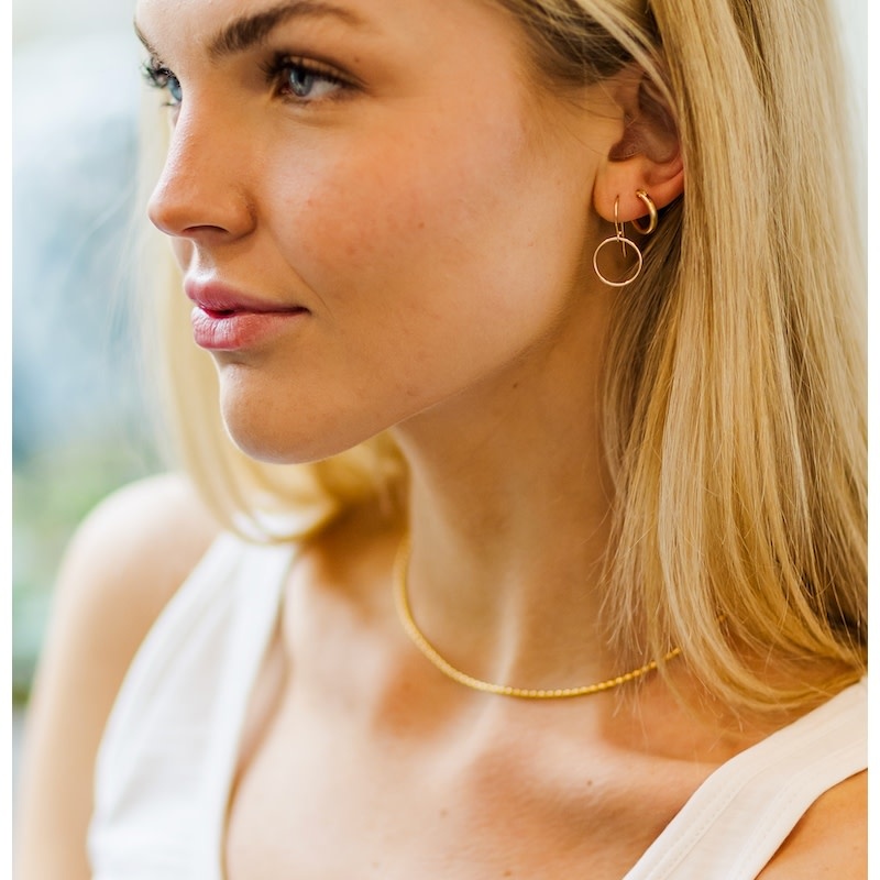 Erin Gray 14k Gold Filled Oval Pattern Necklace 15"
