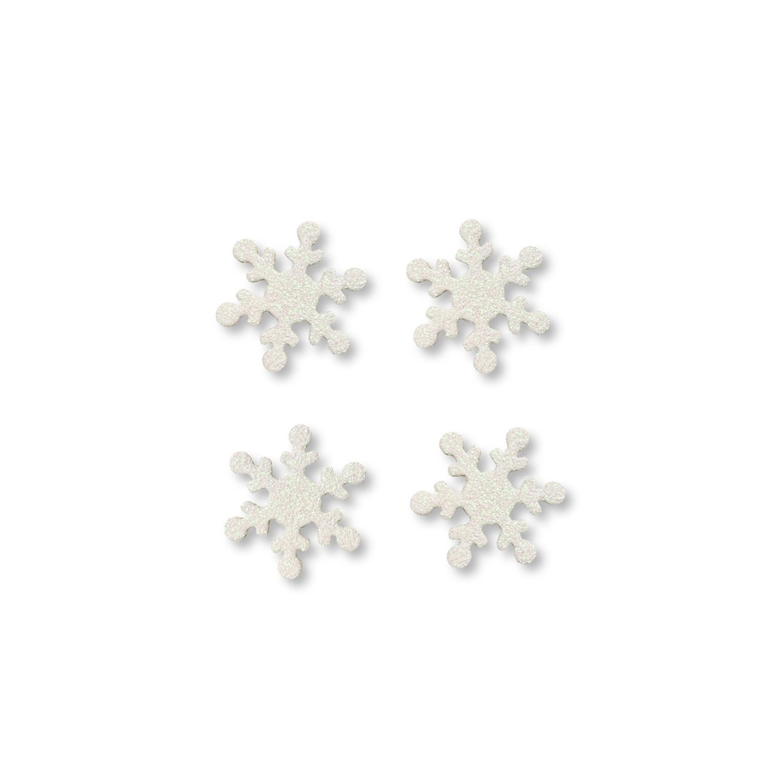 Roeda Studio White Glitter Snowflake Magnets S/4