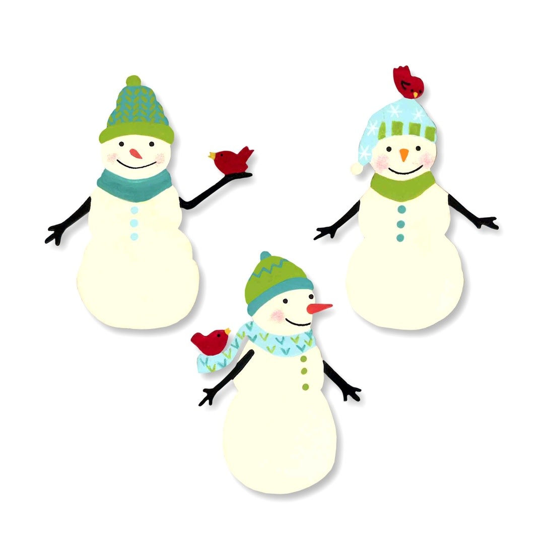 Roeda Studio Snowman w/ Bird Magnets