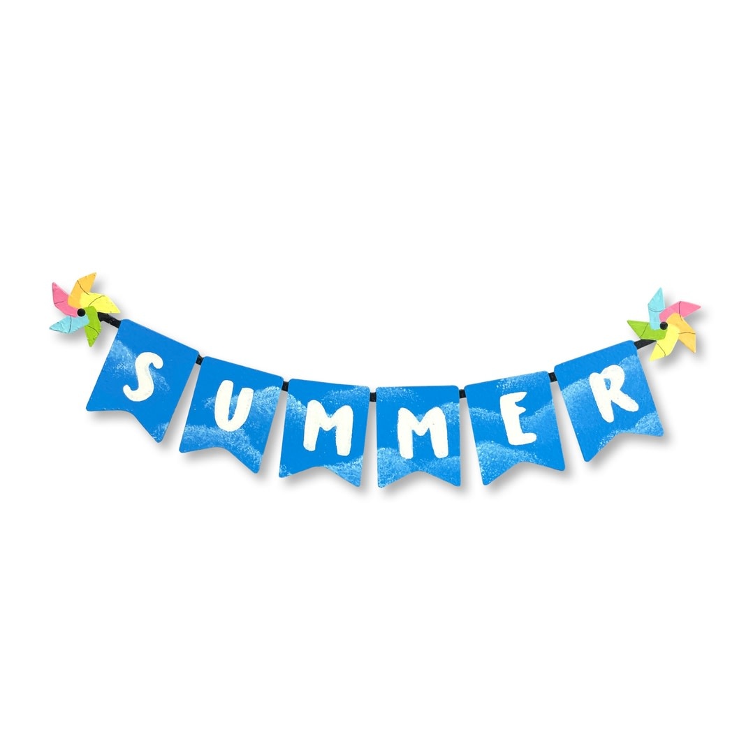Roeda Studio "Summer" Banner w/ Pinwheels Magnet (6.5"w)