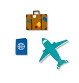 Roeda Studio Traveling Magnets S/3, Calendar Icons, World Travel