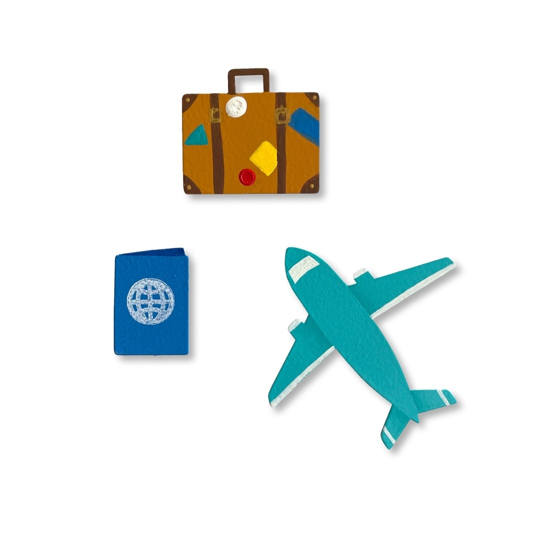 Roeda Studio Traveling Magnets S/3, Calendar Icons, World Travel