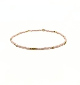 Erin Gray 2mm Newport Palest Pink + Gold Filled Waterproof Bracelet 7"