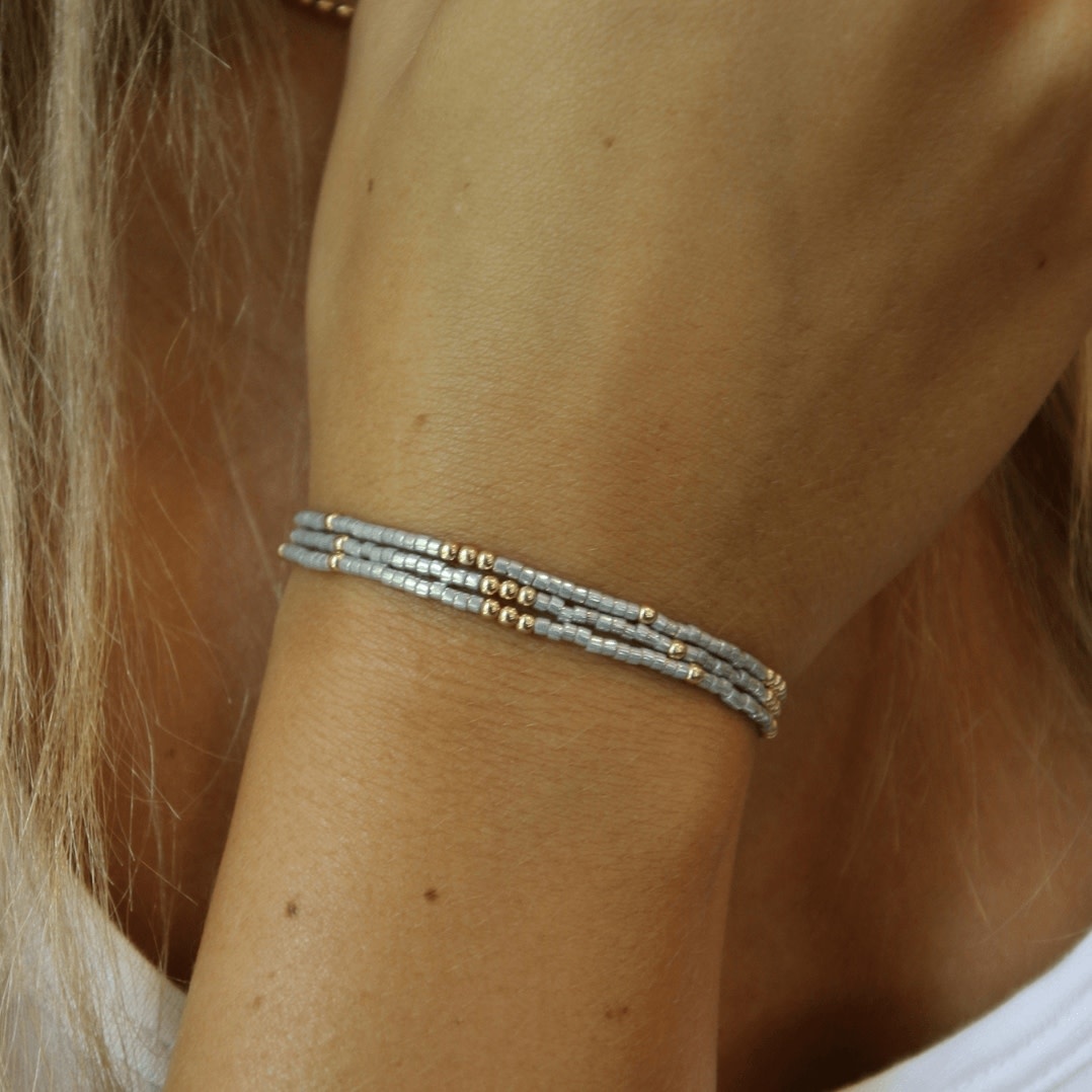 Erin Gray 2mm Newport Silver + Gold Filled Waterproof Bracelet 7"