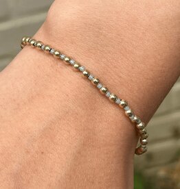 Erin Gray 3mm Color Crush Newport Ghost Gray & Gold Waterproof Bracelet 7"