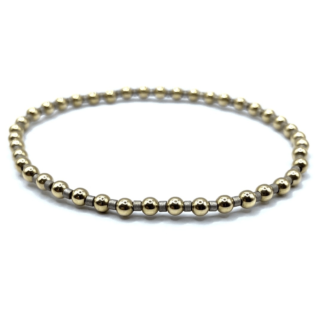 Erin Gray 3mm Color Crush Newport Pewter & Gold Waterproof Bracelet 7"