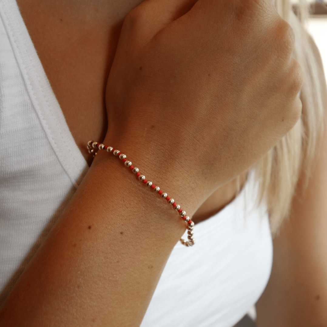 Erin Gray 3mm Color Crush Newport Red & Gold Waterproof Bracelet 6.5"