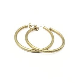 Erin Gray 42mm Bali 14k Gold-Filled Patterned Post Hoops
