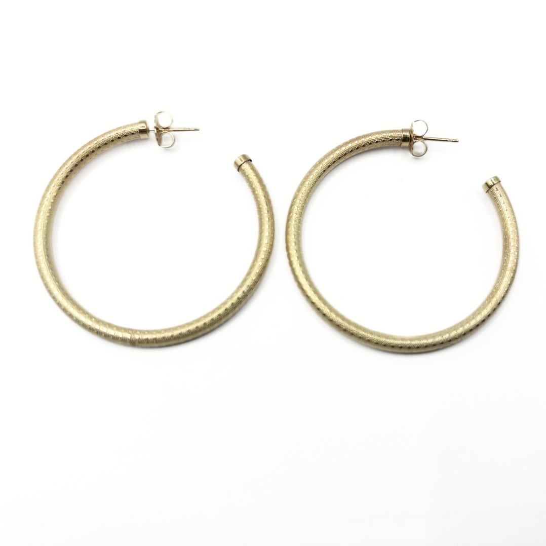 Erin Gray 42mm Bali 14k Gold-Filled Patterned Post Hoops