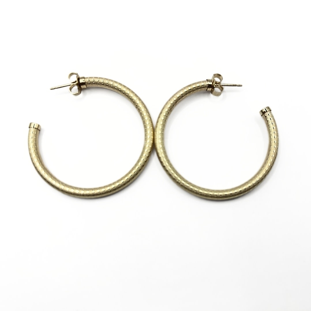 Erin Gray 34mm Bali 14k Gold-Filled Patterned Post Hoops