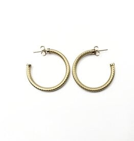 Erin Gray 27mm Bali 14k Gold-Filled Patterned Post Hoops