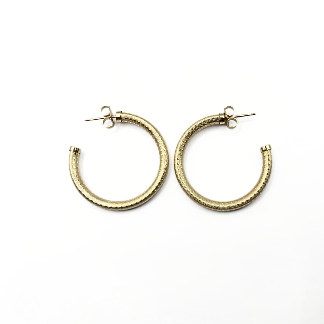 Erin Gray 27mm Bali 14k Gold-Filled Patterned Post Hoops