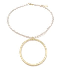 Erin Gray Circle of Love On Palest Pink Crystal Necklace
