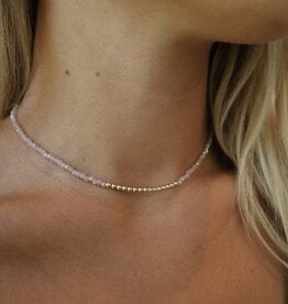 Erin Gray Free Spirit Choker in Palest Pink Shimmer with Gold Filled Beads
