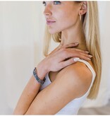 Erin Gray Og Classic Bracelet Stack in Matte Blue + Gold Filled