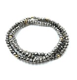 Erin Gray Og Shimmer Bracelet Stack in Metallic Gray + Gold Filled