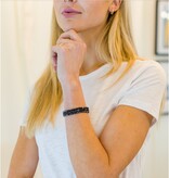 Erin Gray Og Shimmer Bracelet Stack in Metallic Navy + Gold Filled