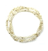 Erin Gray Og Shimmer Bracelet Stack in Winter White + Gold Filled