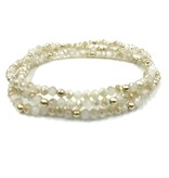 Erin Gray Og Shimmer Bracelet Stack in Winter White + Gold Filled