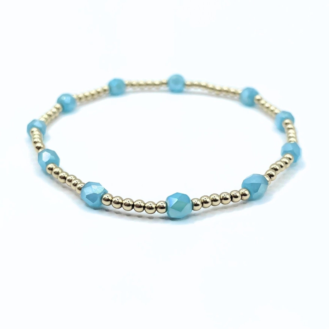 Erin Gray Turquoise The Key West Gold-Filled and Waterproof Bracelet Collection 6.5"