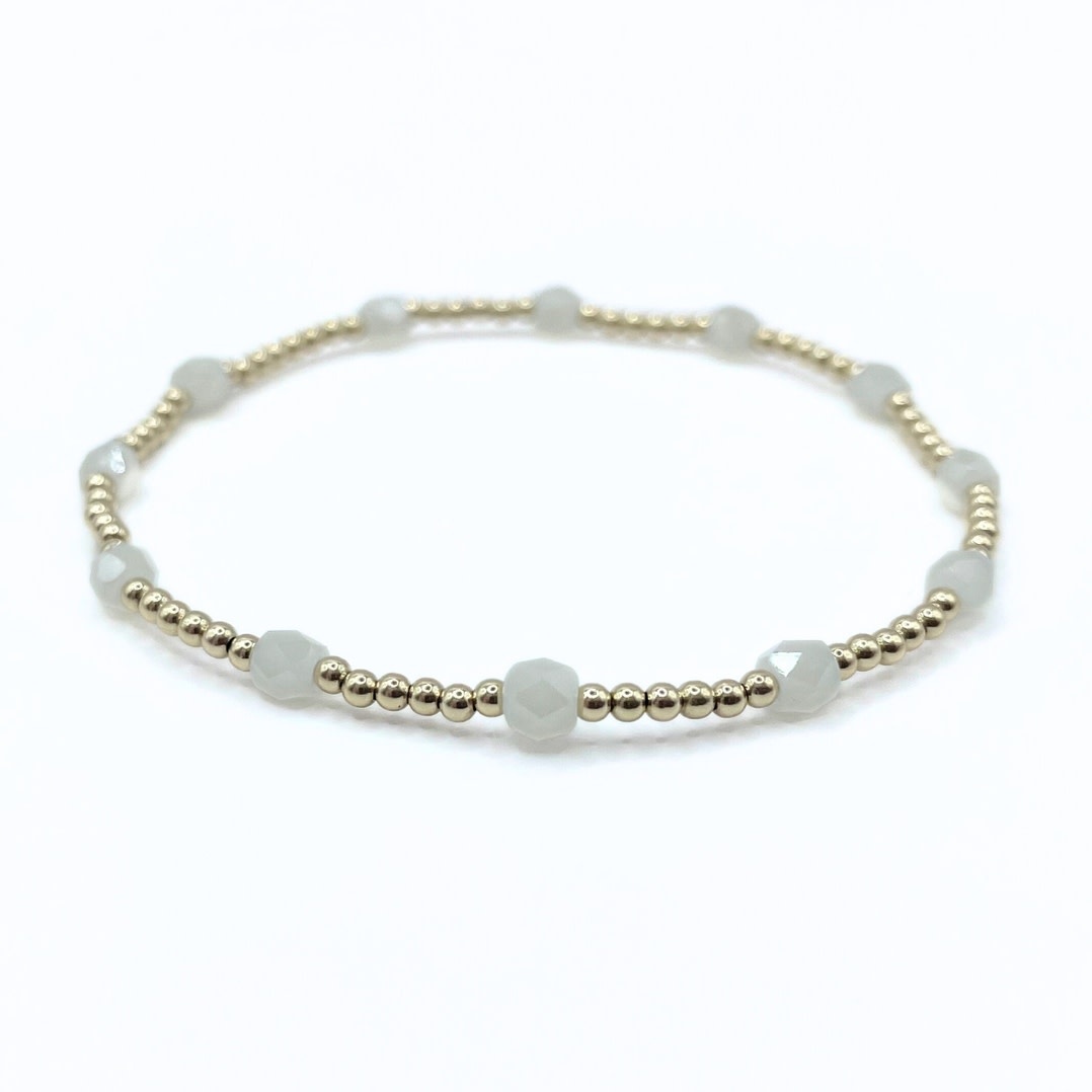 Erin Gray Winter White The Key West Gold-Filled and Waterproof Bracelet Collection 6.5"