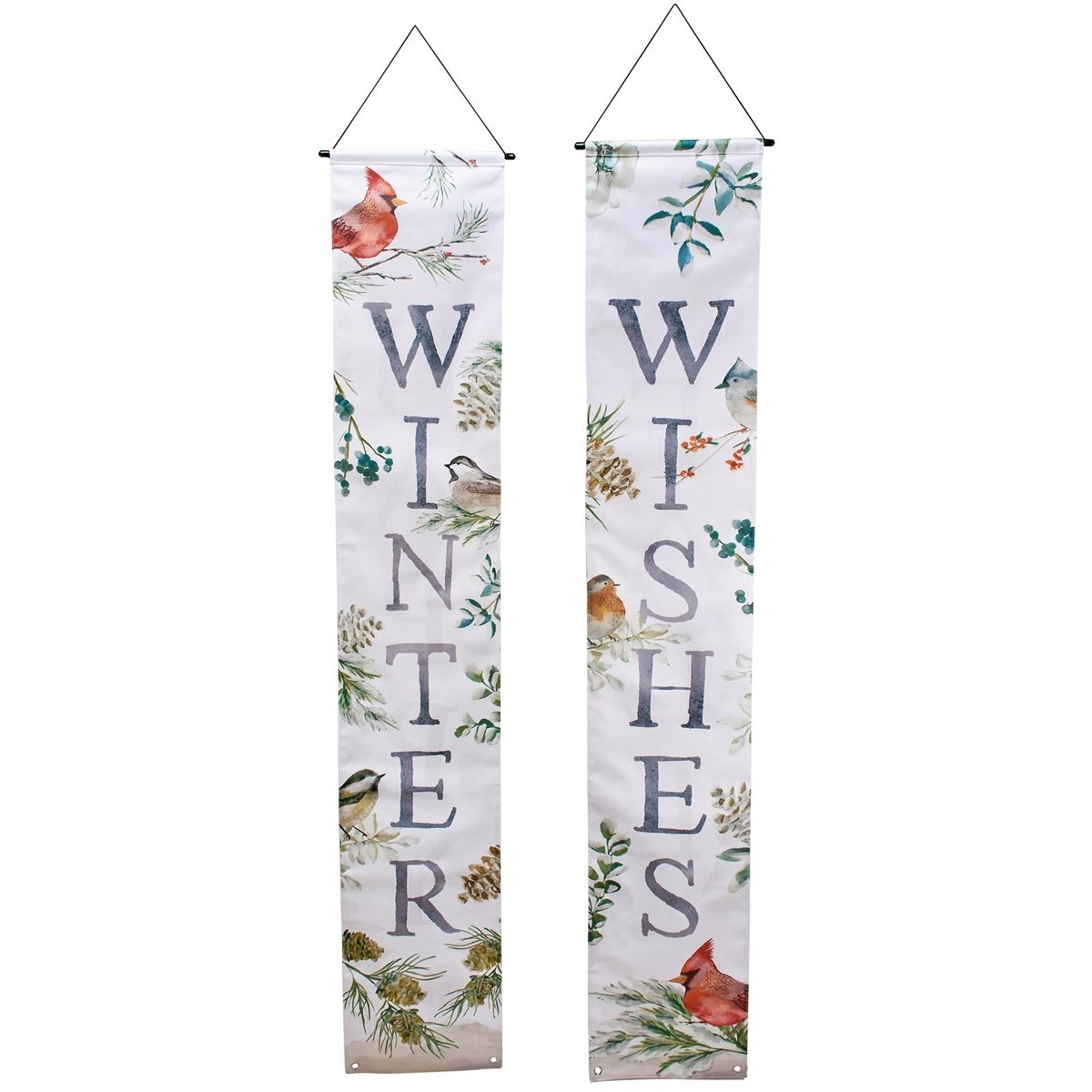 FLEURISH Reversible Fall/ Winter Porch Banner SET