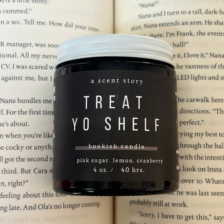 A Scent Story Candle Co Treat Yo Shelf - Bookish Candle