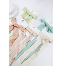 FLEURISH Soft Matte Shade Long Tail Bow Hair Clip (various colors)
