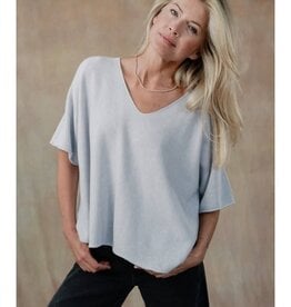 Cobblestone Living Grey Coletta Short Sleeve Sweater