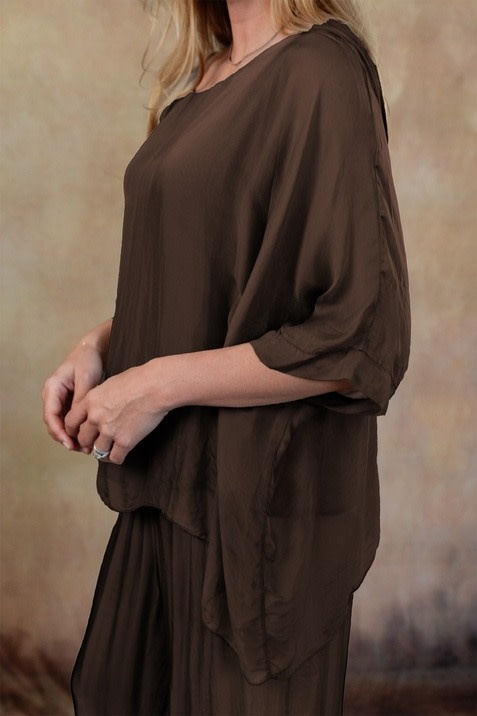 Cobblestone Living Espresso Martina Silk Top