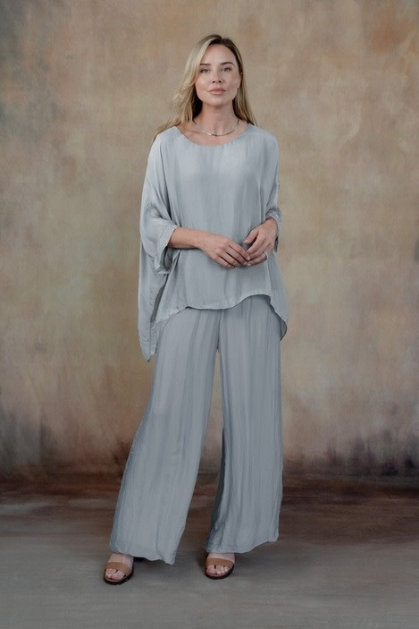 Cobblestone Living Pearl Grey Martina Silk Top