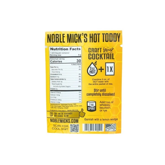 Noble Mick's Hot Toddy Single Serve Craft Cocktail