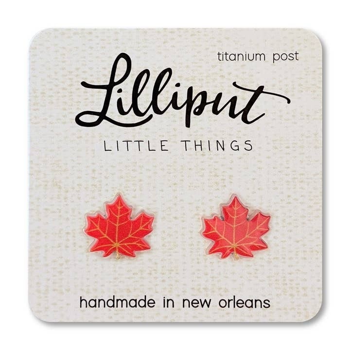 Lilliput Little Things Fall Maple Leaf Earrings (Lilliput)