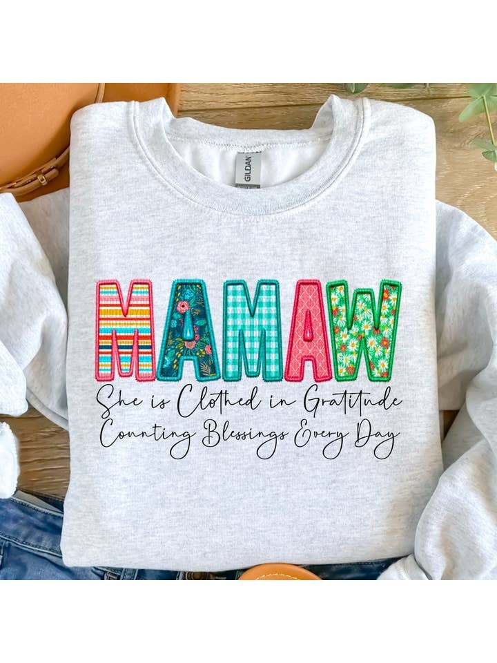 FLEURISH MAMAW Sweatshirt She is Clothed...