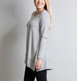 H. Grey Cozy Long Sleeve Pleat Button Back