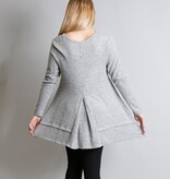 H. Grey Cozy Long Sleeve Pleat Button Back