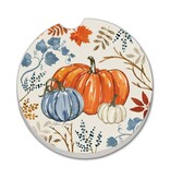 CounterArt and Highland Home Autumn Pumpkins Stone Car Coaster