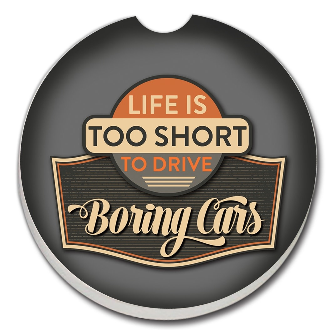 CounterArt and Highland Home Boring Cars Absorbent Stone Car Coaster